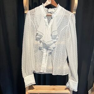 Alexis White Ruffle Blouse